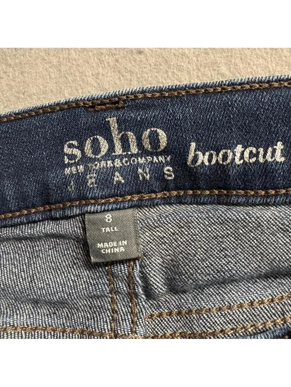 New York & Company Soho Bootcut Jeans Womens 8 Tall Blue Denim Stretch